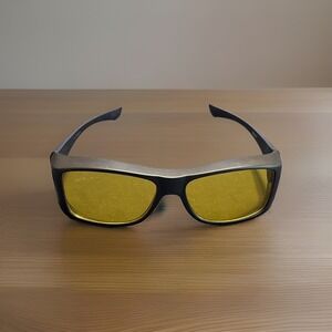 HD Vision Wraparound Night Driving Glasses Fit Over Prescription Eyeglasses Tint